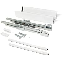 EMUCA - Kit de cajón para Cocina o baño con guias de extracción Total y Cierre Suave- Altura 141mm y Profundidad 350mm…